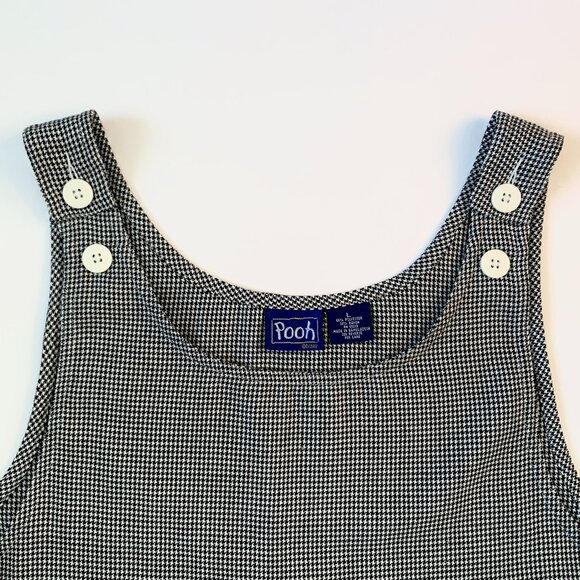 Disney Winnie the Pooh Houndstooth Pinafore Apron Dress Embroidered Whimiscal - Picture 3 of 10